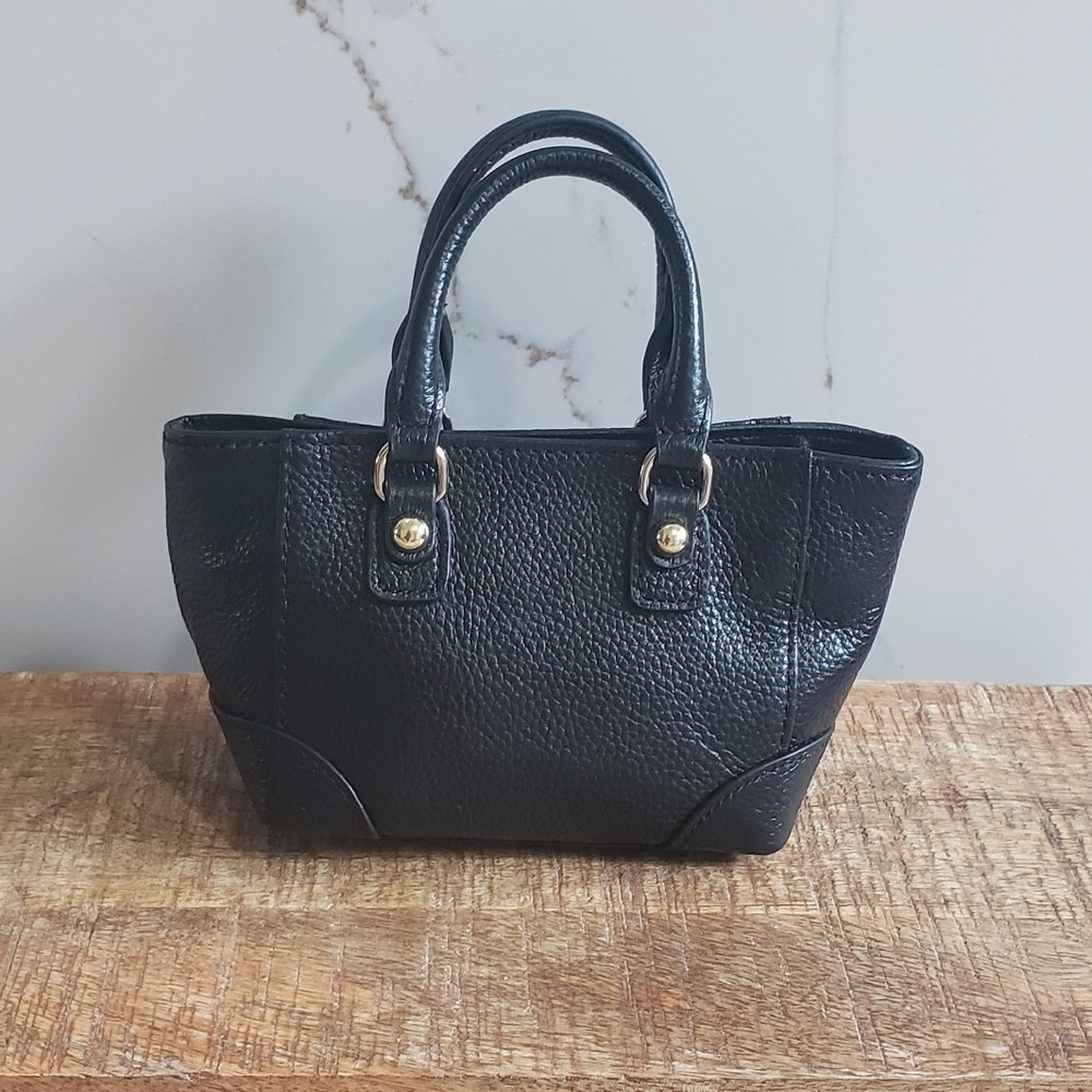 Lola Bernard Satchel Black Leather Micro Mini Bag Top Handle Vintage Purse